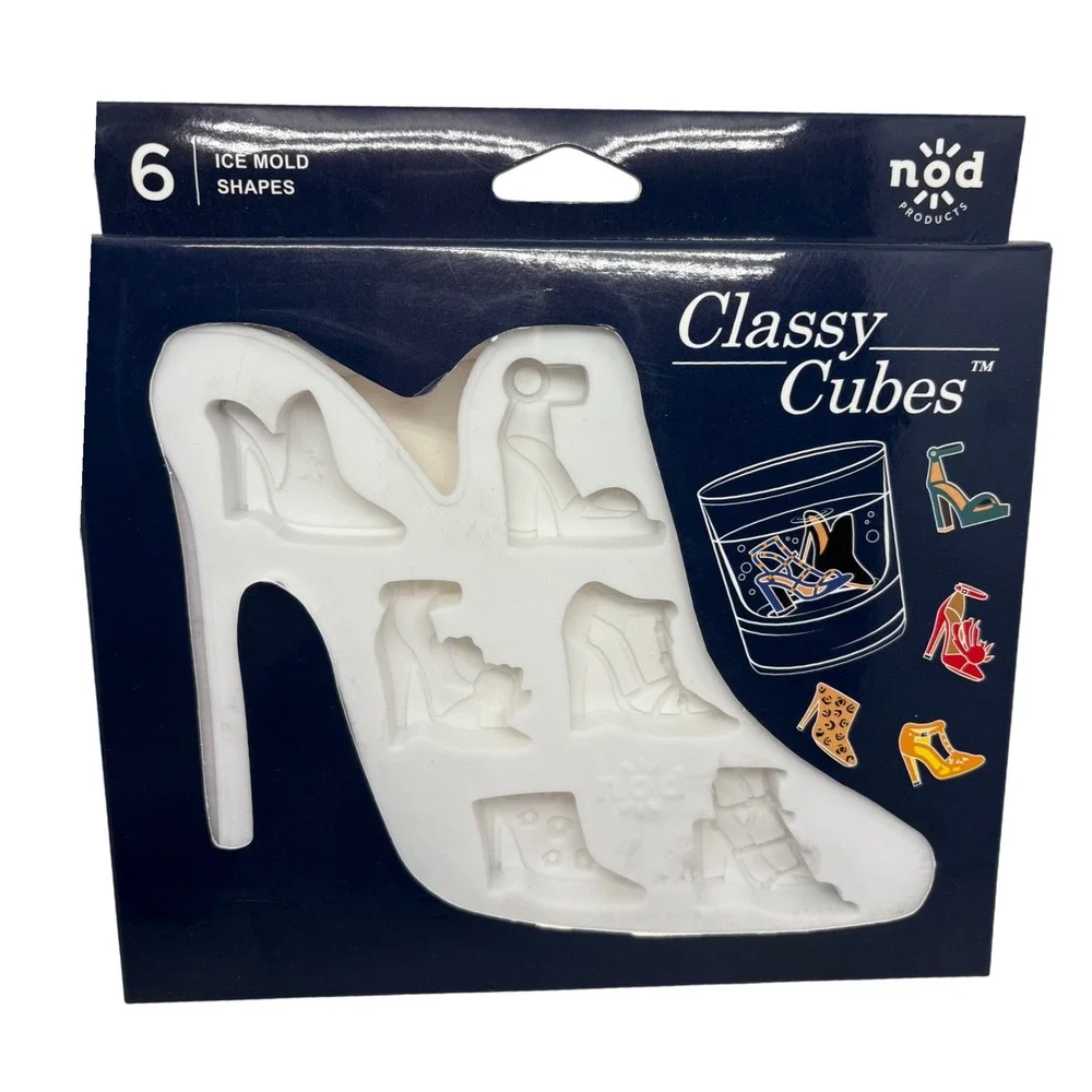 Nod Products Classy Cubes Ice Mold Tray 6 Shoe Shapes Novelty Barware Party Host